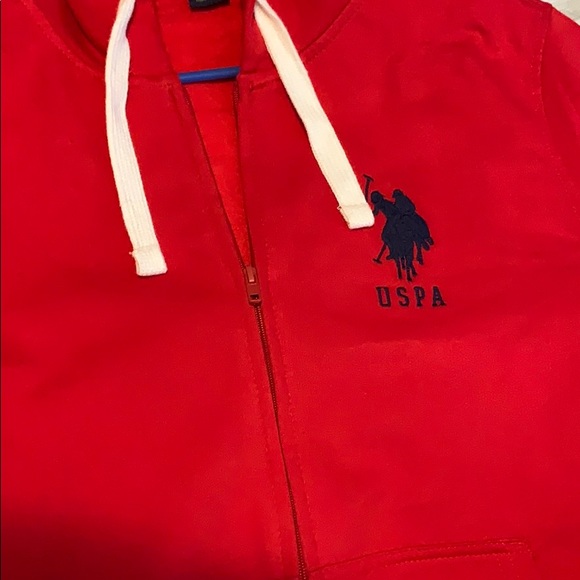 Red polo zip up hoodie - Picture 3 of 4